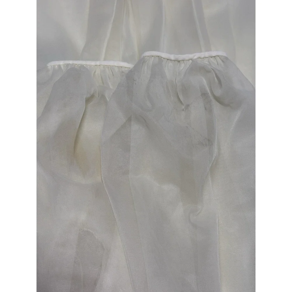 VTG Shadowline Bridal SILKY‎ Peignoir Lace Trim Embroidered Nylon Robe Nightgown